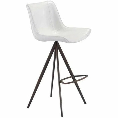 Aki White & Walnut Bar Chair (Set of 2)