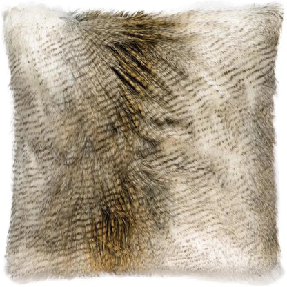 Alaskan Hawk Glam Faux Fur Large Throw Pillow Insert