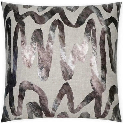 Alita Pewter Abstract Silver Large Throw Pillow Insert