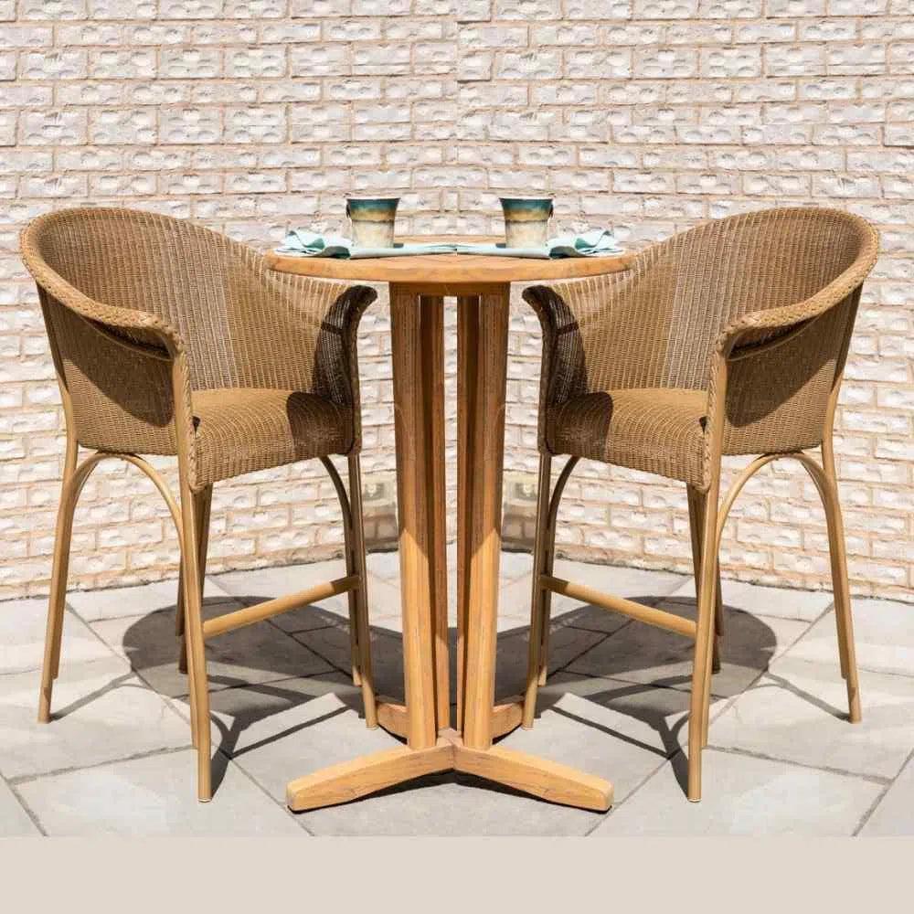 All Seasons Balcony Stool Padded Seat Wicker Outdoor