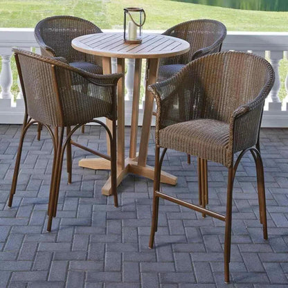 All Seasons Balcony Stool Padded Seat Wicker Outdoor