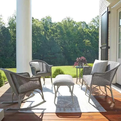 All Seasons Patio Ottoman Bench Padded Seat Outdoor
