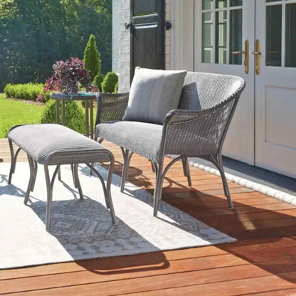 All Seasons Settee Padded Seat Wicker Outdoor Furniture