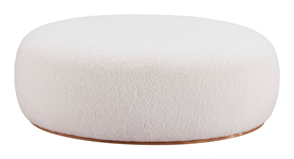 Amber Cream Fabric Ottoman