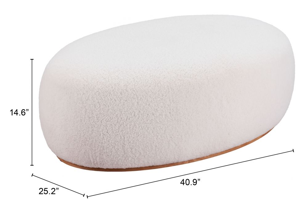 Amber Cream Fabric Ottoman