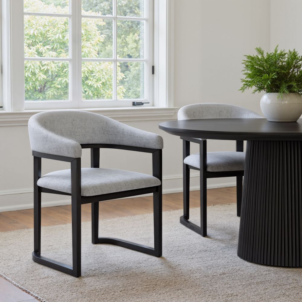 Anasa Grey Fabric Dining Chair