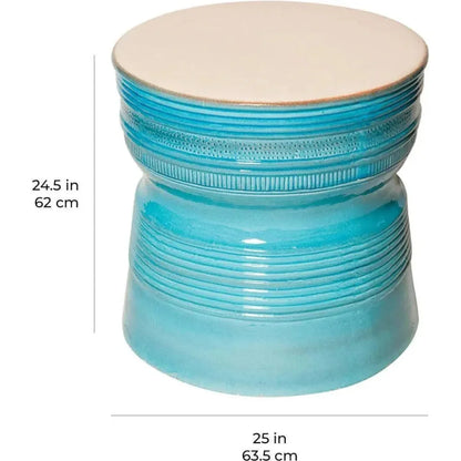 Ancaris Ring Accent Table - Navy Blue Outdoor End Table