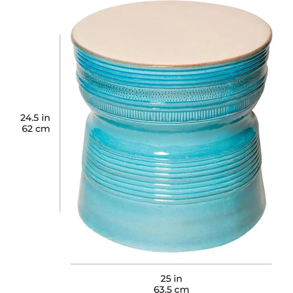 Ancaris Ring Blue Outdoor End Table