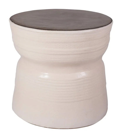 Ancaris Ring Handcrafted Ceramic Patio Accent Table