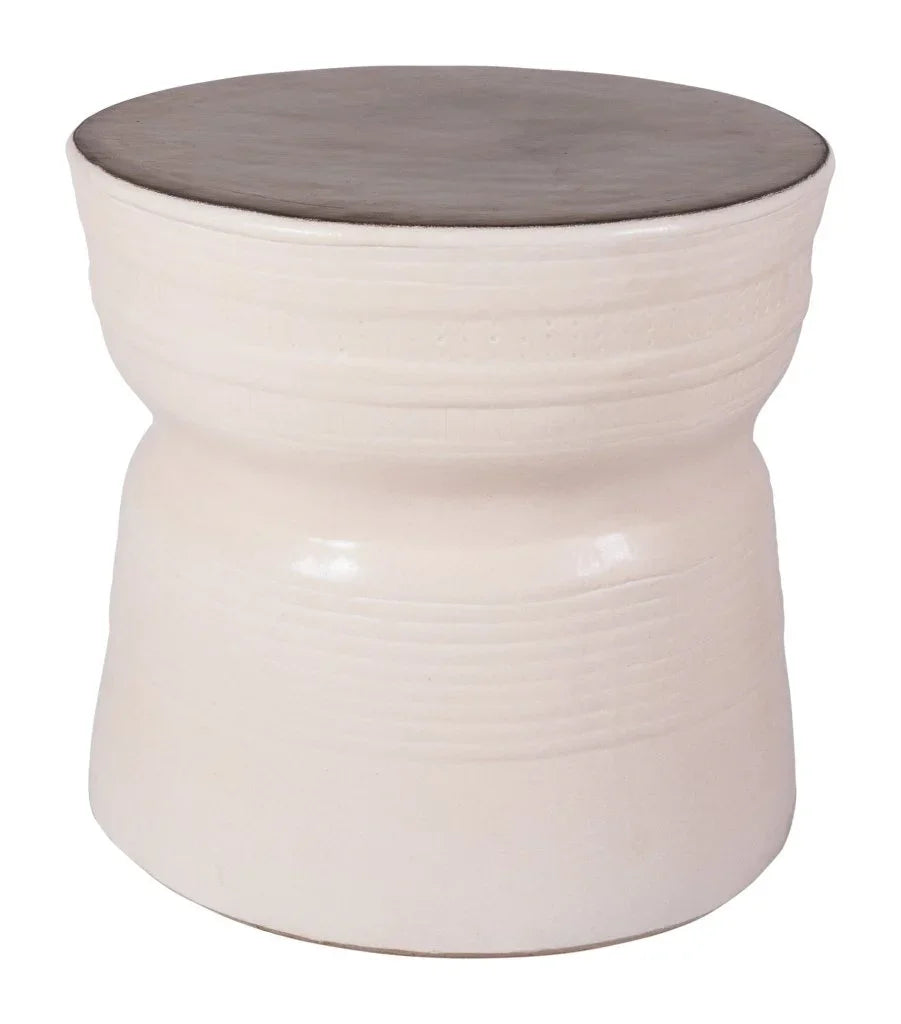 Ancaris Ring Handcrafted Ceramic Patio Accent Table
