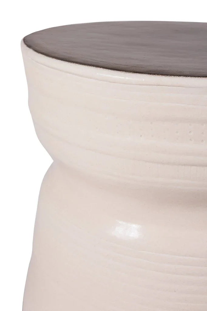Ancaris Ring Handcrafted Ceramic Patio Accent Table
