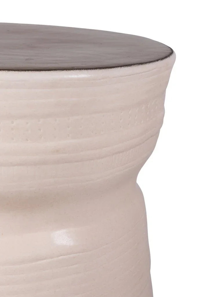 Ancaris Ring Handcrafted Ceramic Patio Accent Table