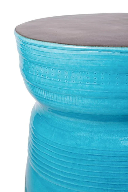 Ancaris Ring Handcrafted Ceramic Patio Accent Table