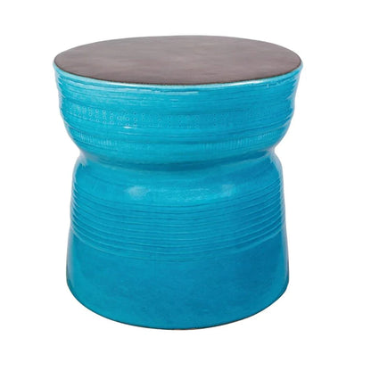 Ancaris Ring Handcrafted Ceramic Patio Accent Table