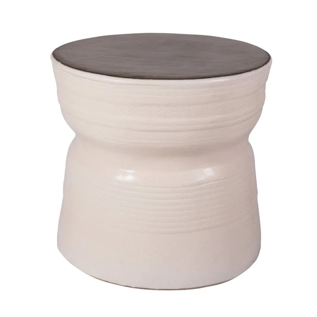 Ancaris Ring Handcrafted Ceramic Patio Accent Table