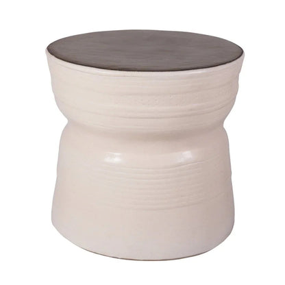 Ancaris Ring Handcrafted Ceramic Patio Accent Table