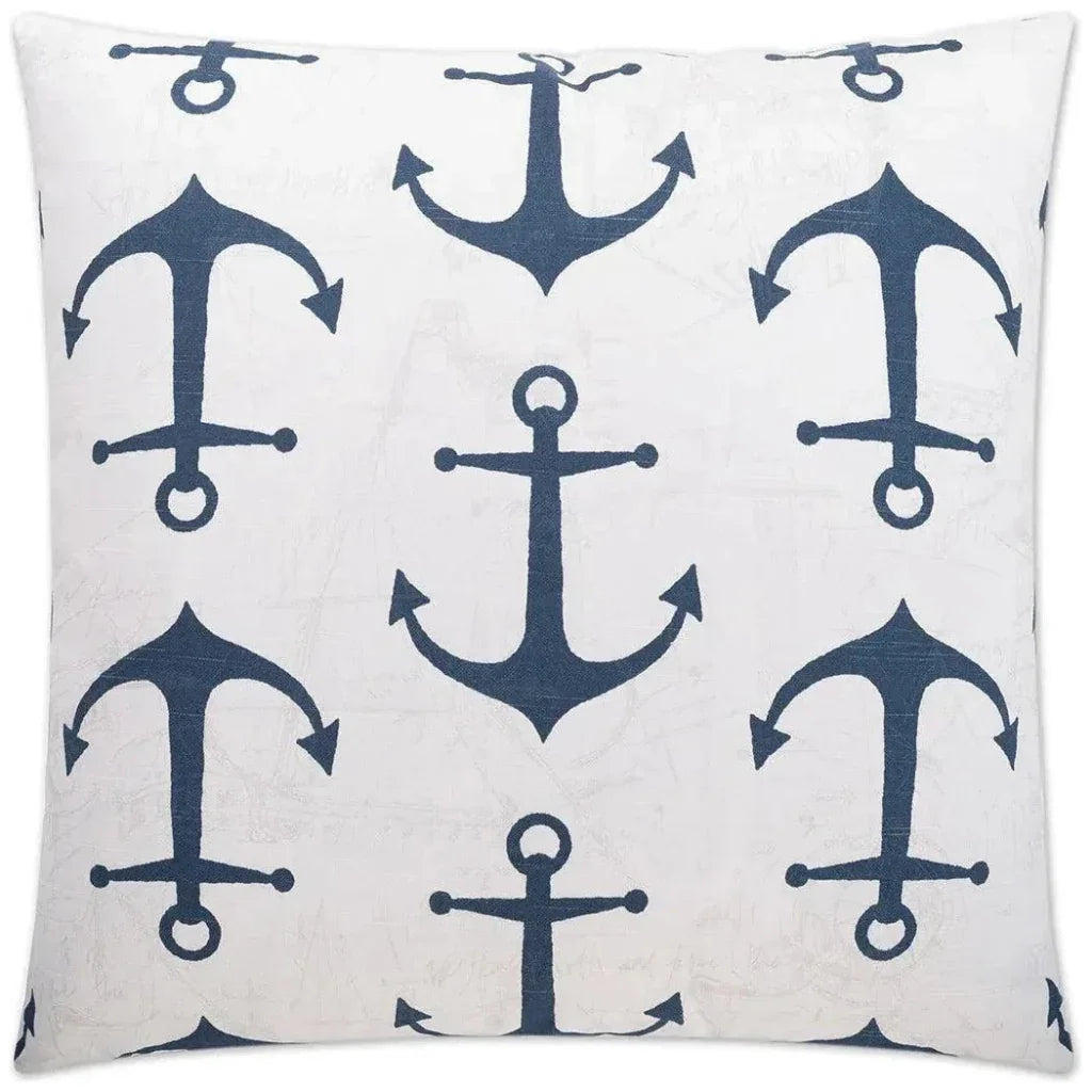 Anchors Navy Blue Throw Pillow With Insert
