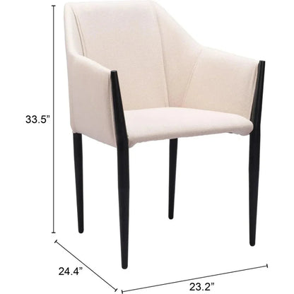 Andover Steel Frame Dining Arm Chair 2PC
