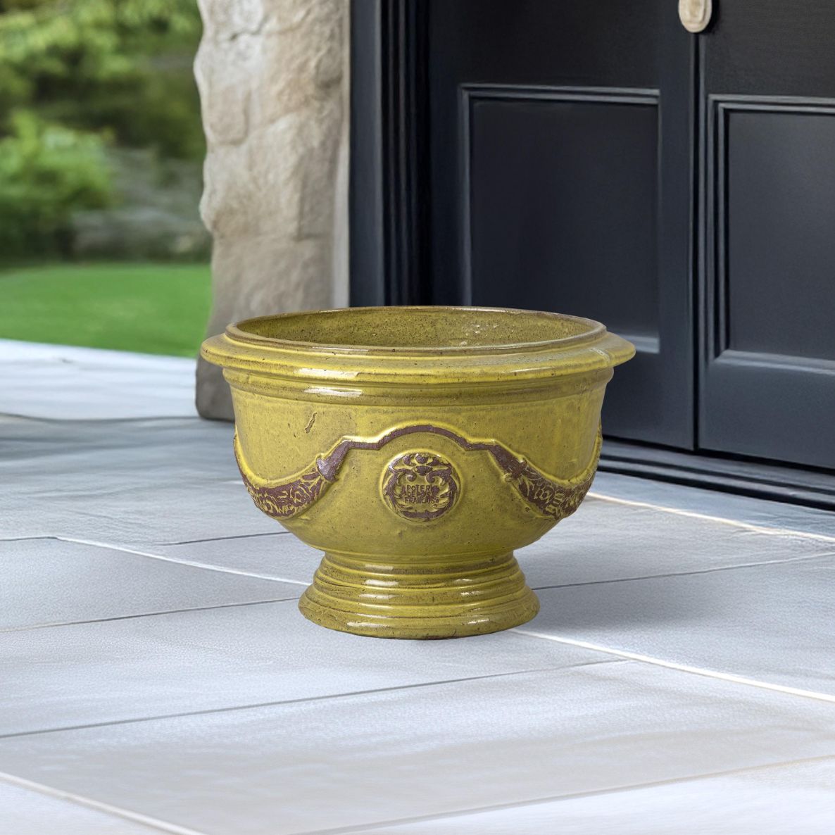 Anduze French Yellow Ceramic Outdoor Planter