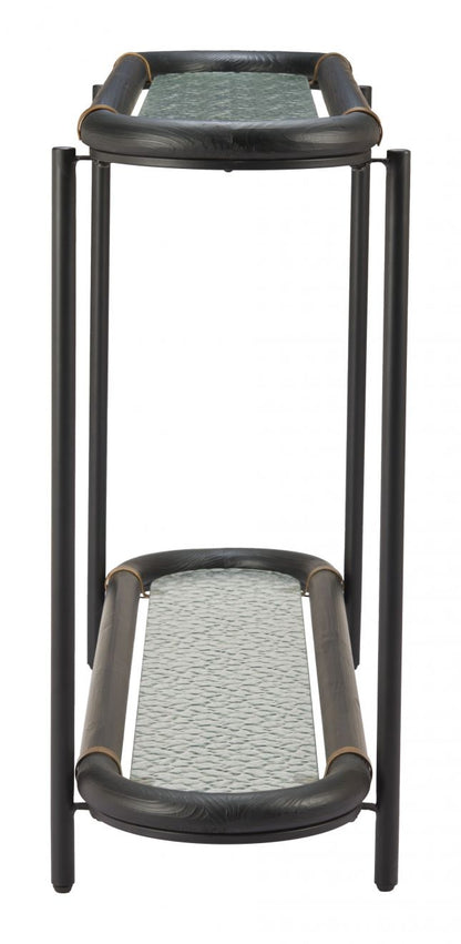 Aneis Glass Top Oval Console Table
