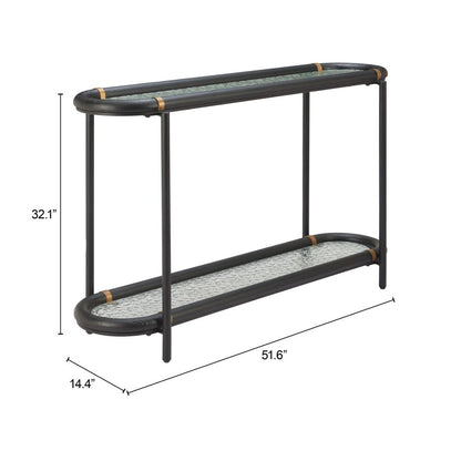 Aneis Glass Top Oval Console Table