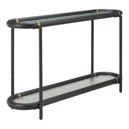 Aneis Glass Top Oval Console Table