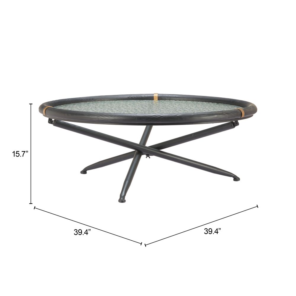 Aneis Glass Top Round Coffee Table