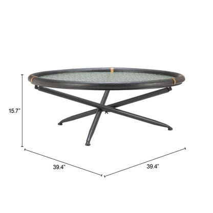 Aneis Glass Top Round Coffee Table