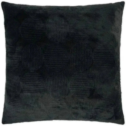 Angelou Black Solid Faux Fur Black Large Throw Pillow