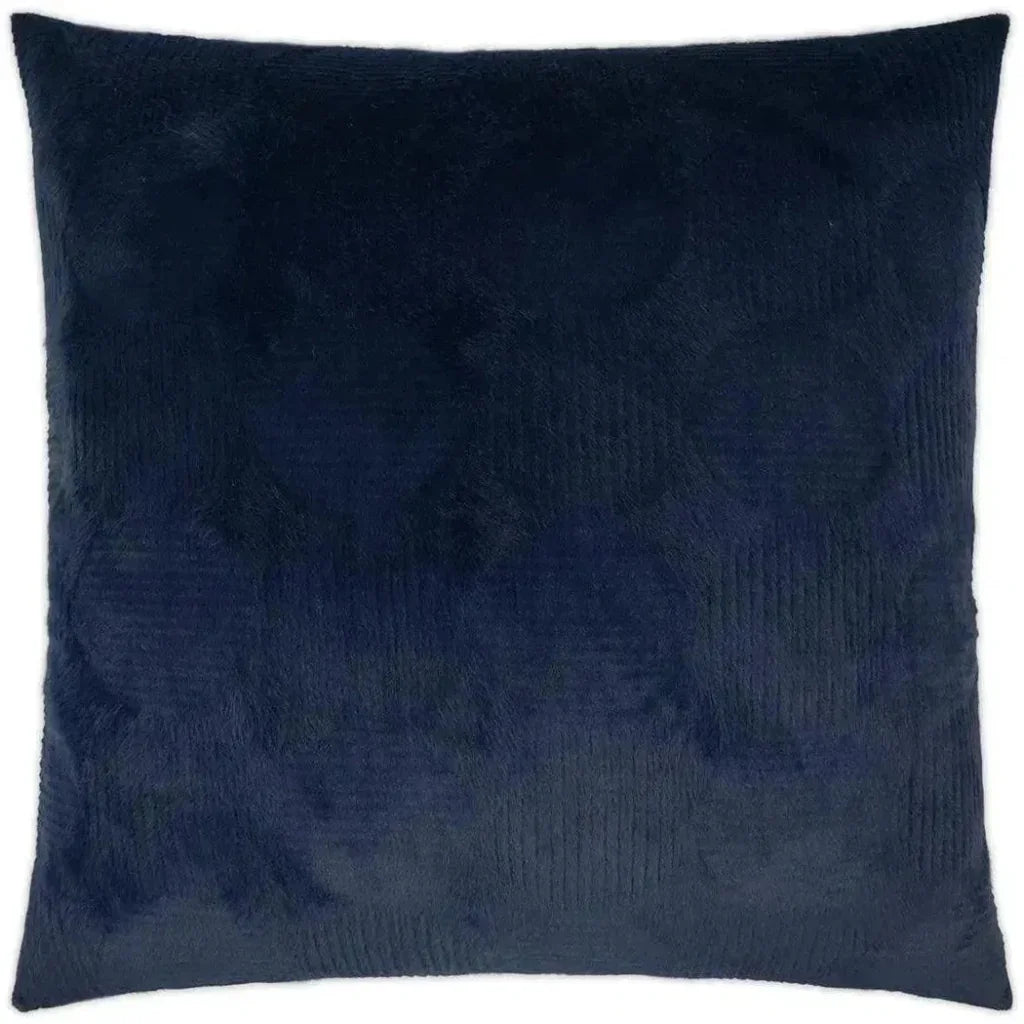 Angelou Indigo Solid Faux Fur Navy Large Throw Pillow