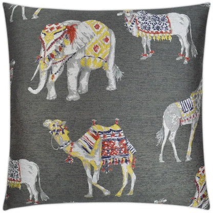 Animal Show Grey Throw Pillow With Insert