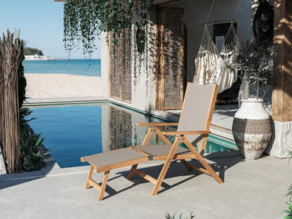 Aquitania Teak Patio Folding Lounge Deck Chair