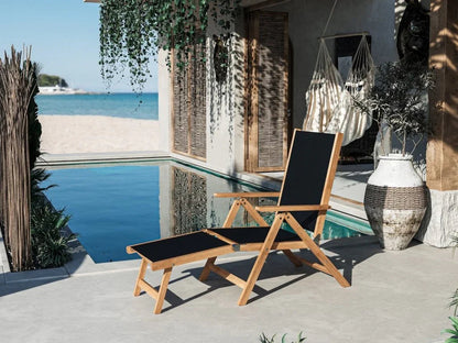 Aquitania Teak Patio Folding Lounge Deck Chair