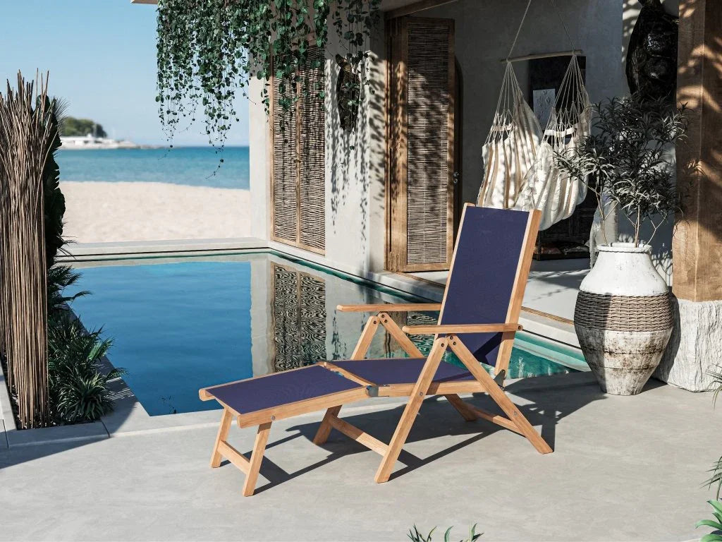 Aquitania Teak Patio Folding Lounge Deck Chair