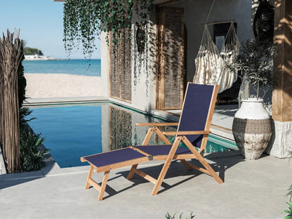 Aquitania Teak Patio Folding Lounge Deck Chair