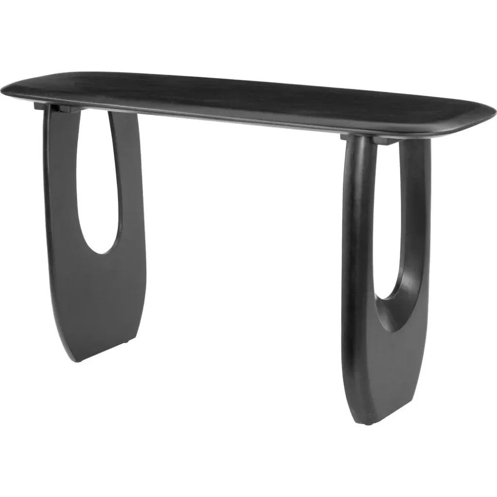 Arasan Wood Black Geometric Console Table
