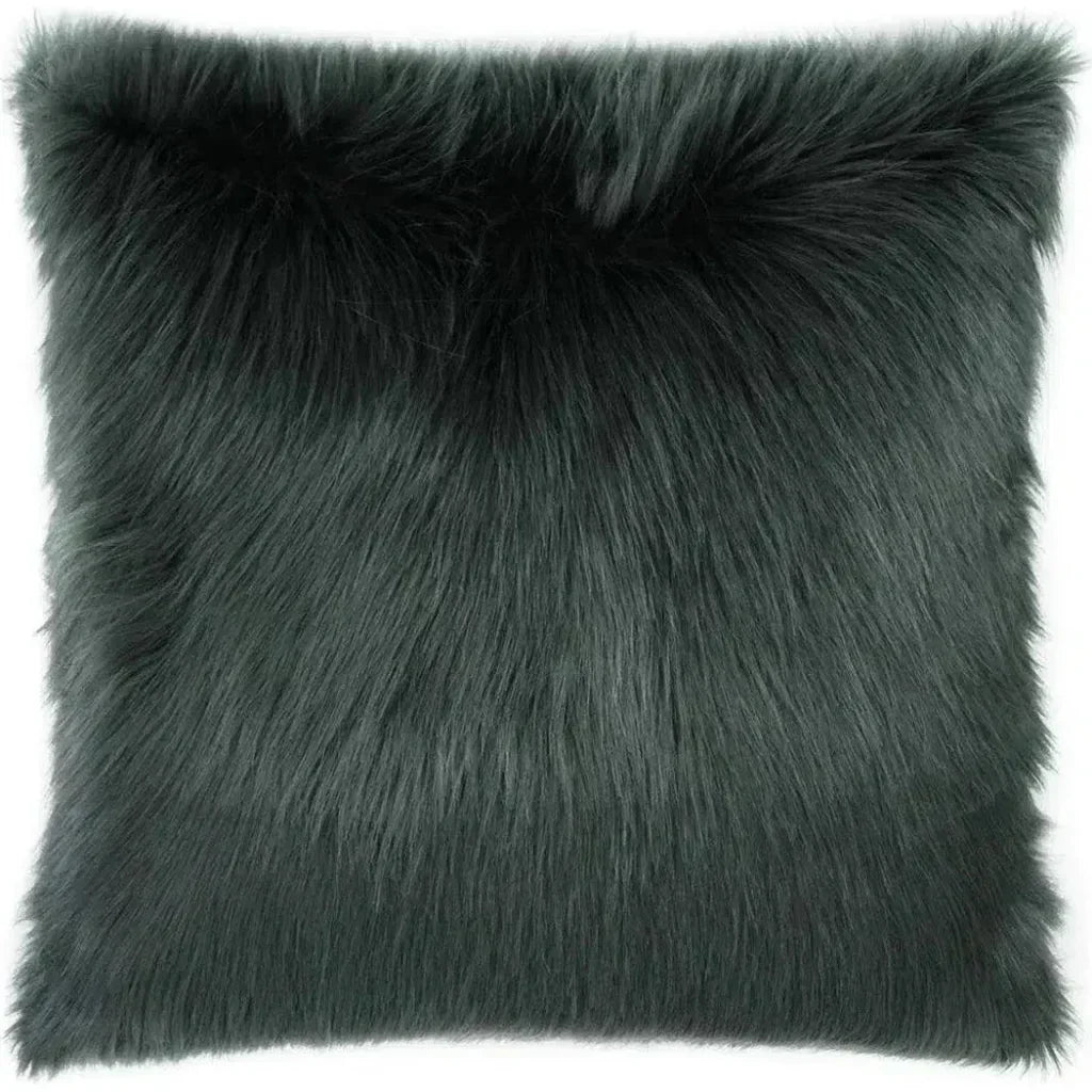 Arctic Fox Faux Fur Grey Large Throw Pillow Insert
