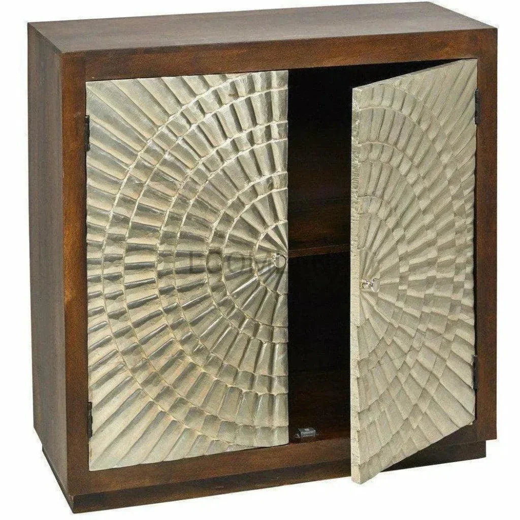 Artisan Silver Galvanized Two Door Accent Cabinet