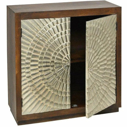 Artisan Silver Galvanized Two Door Accent Cabinet