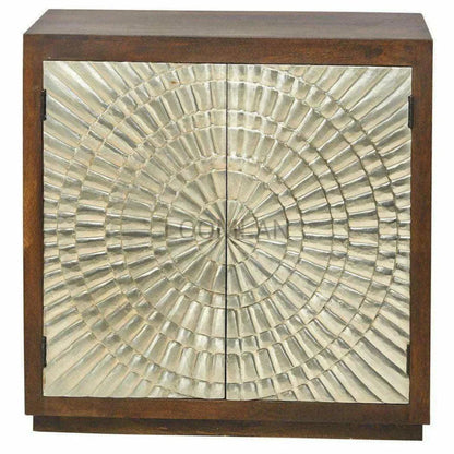 Artisan Silver Galvanized Two Door Accent Cabinet