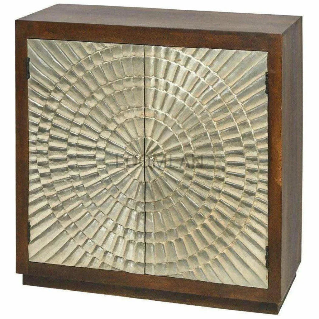 Artisan Silver Galvanized Two Door Accent Cabinet