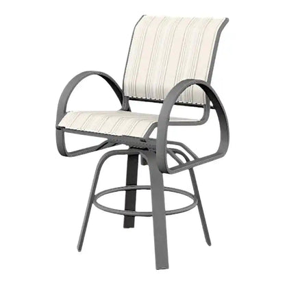 Aruba II Sling Balcony Height Swivel Outdoor Cafe Chair
