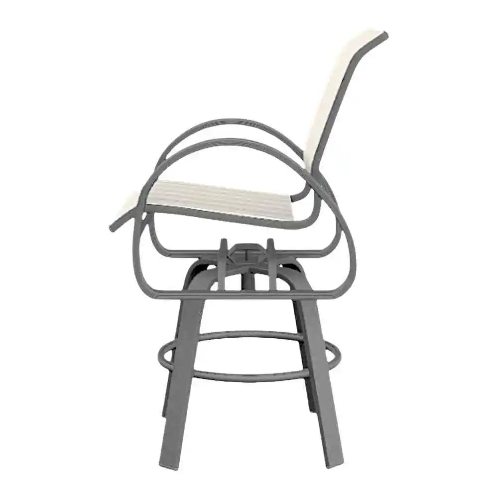 Aruba II Sling Balcony Height Swivel Outdoor Cafe Chair