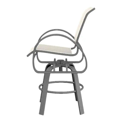 Aruba II Sling Balcony Height Swivel Outdoor Cafe Chair