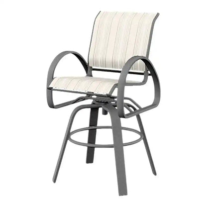 Aruba II Sling Bar Height Swivel Outdoor Cafe Chair