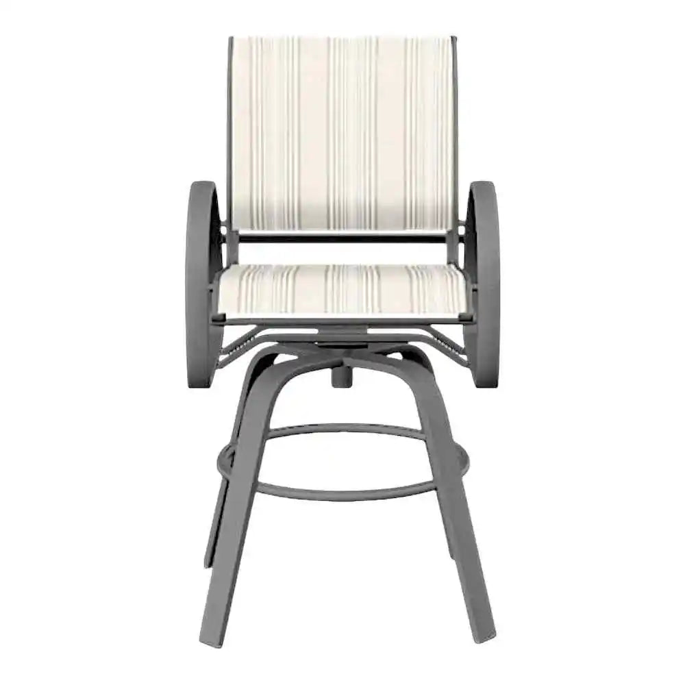 Aruba II Sling Bar Height Swivel Outdoor Cafe Chair
