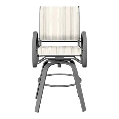 Aruba II Sling Bar Height Swivel Outdoor Cafe Chair