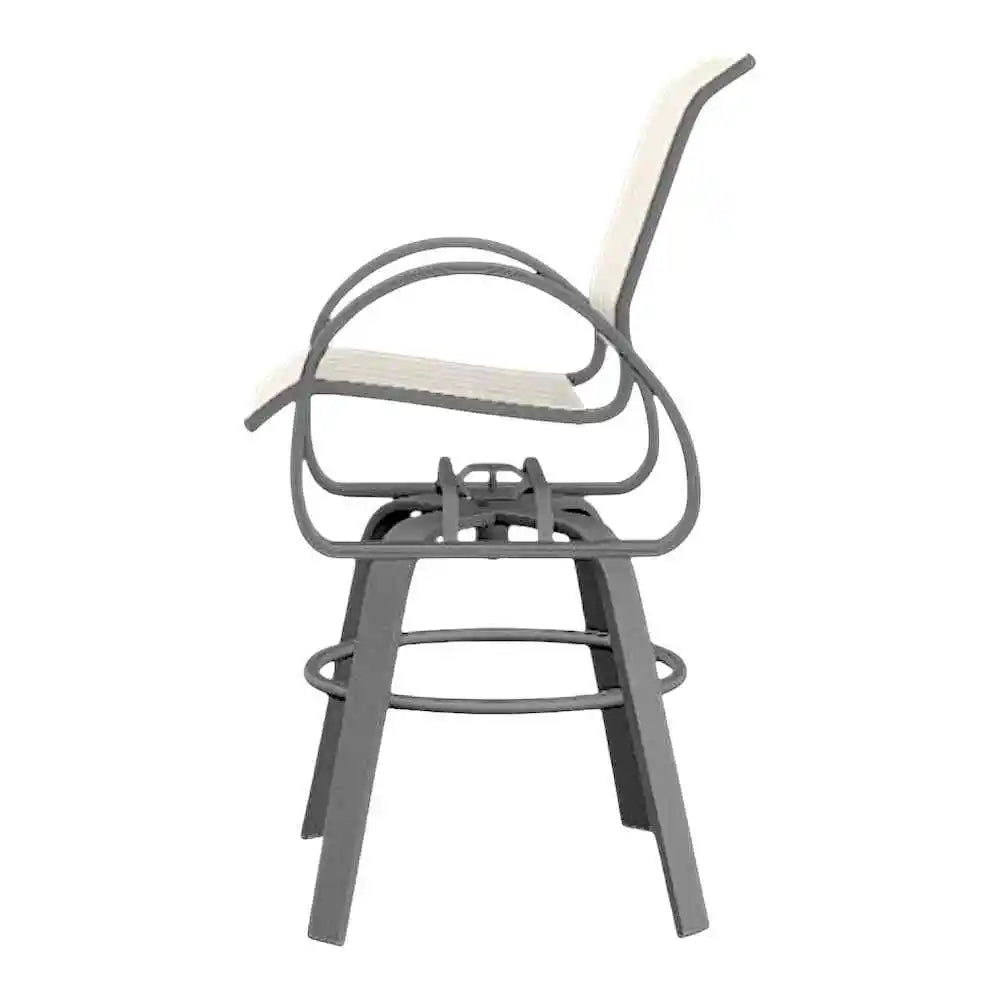 Aruba II Sling Bar Height Swivel Outdoor Cafe Chair