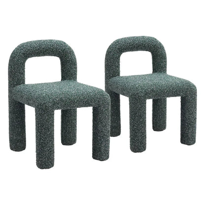Arum Snowy Green Armless Dining Chair 2PC