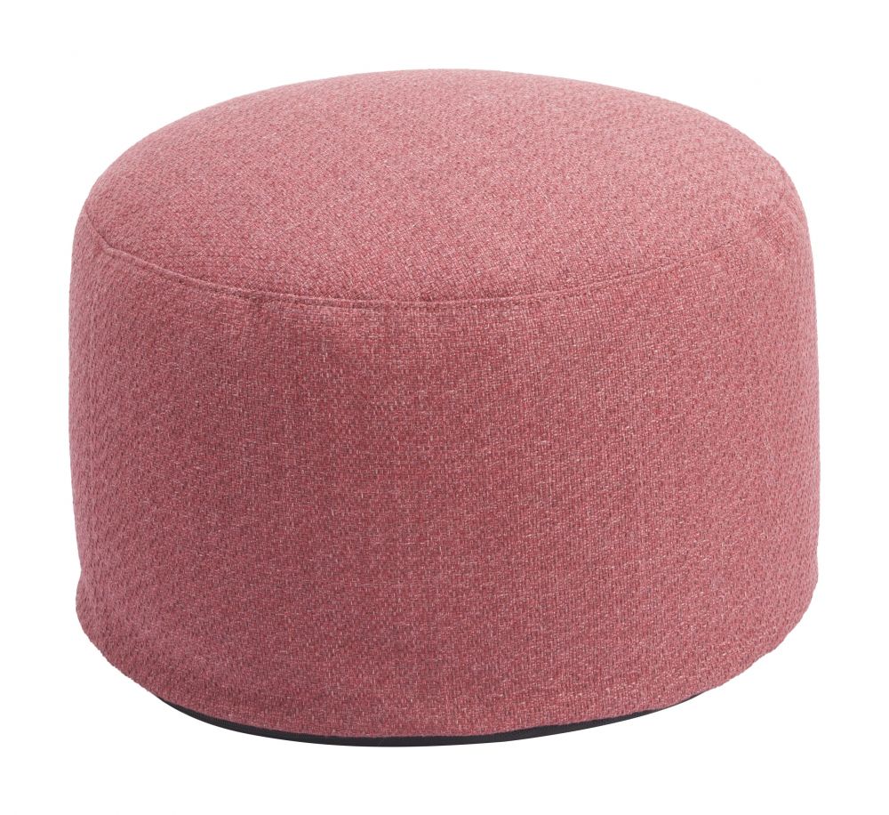 Aruz Red Olefin Fabric Outdoor Ottoman